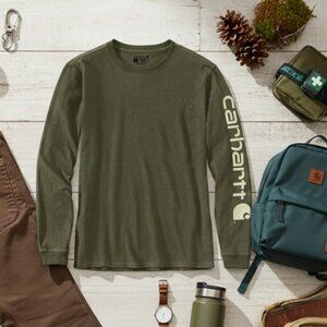 Carhartt Relaxed Fit Graphic Long Sleeve Tee | Basil Heather | 1X